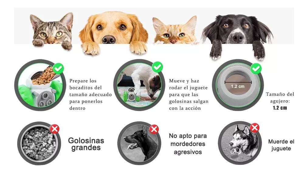 Juguete Interactivo Dispensador de Premios para Perros y Gatos