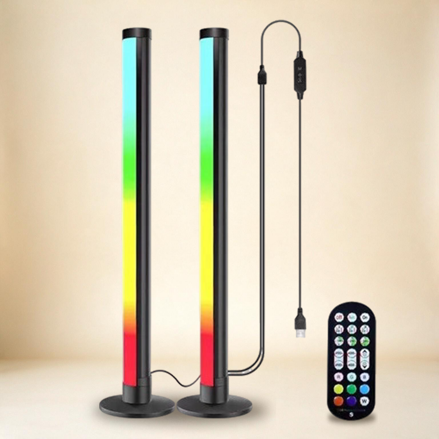 Luces LED RGB Activadas por Sonido — Barras de Ambiente